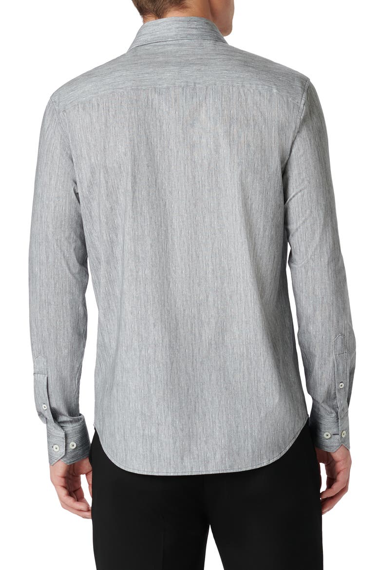 James OoohCotton® Chambray Print Button-Up Shirt, Alternate, color, BLACK