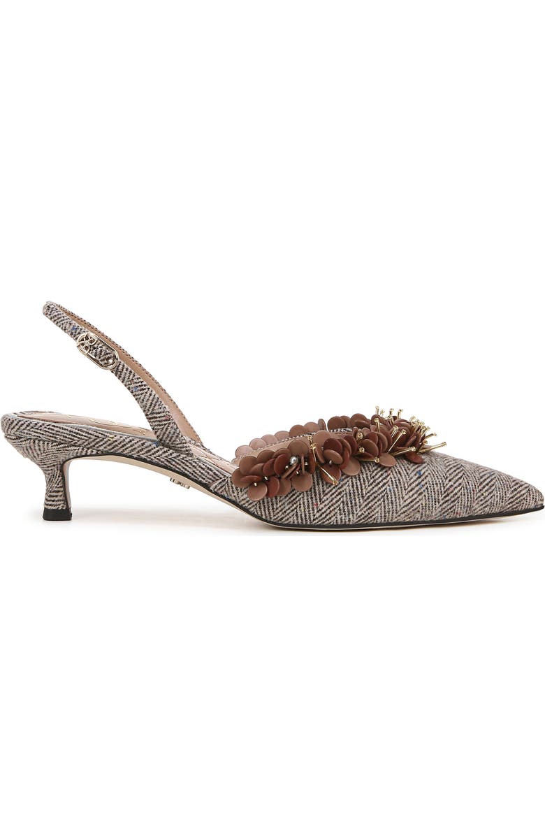 Sam Edelman Trent Slingback Pointed Toe Kitten Heel Pump, Alternate, color, Brown Multi