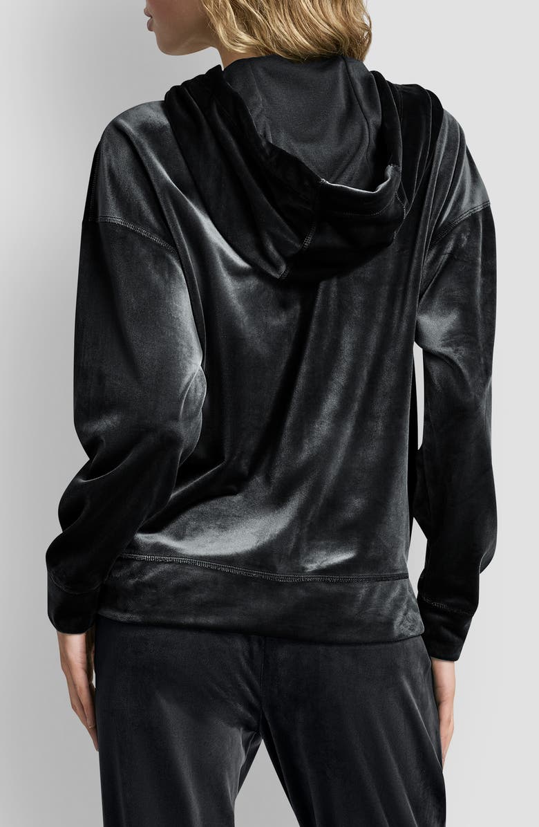 Rhinestone Velour Zip Hoodie