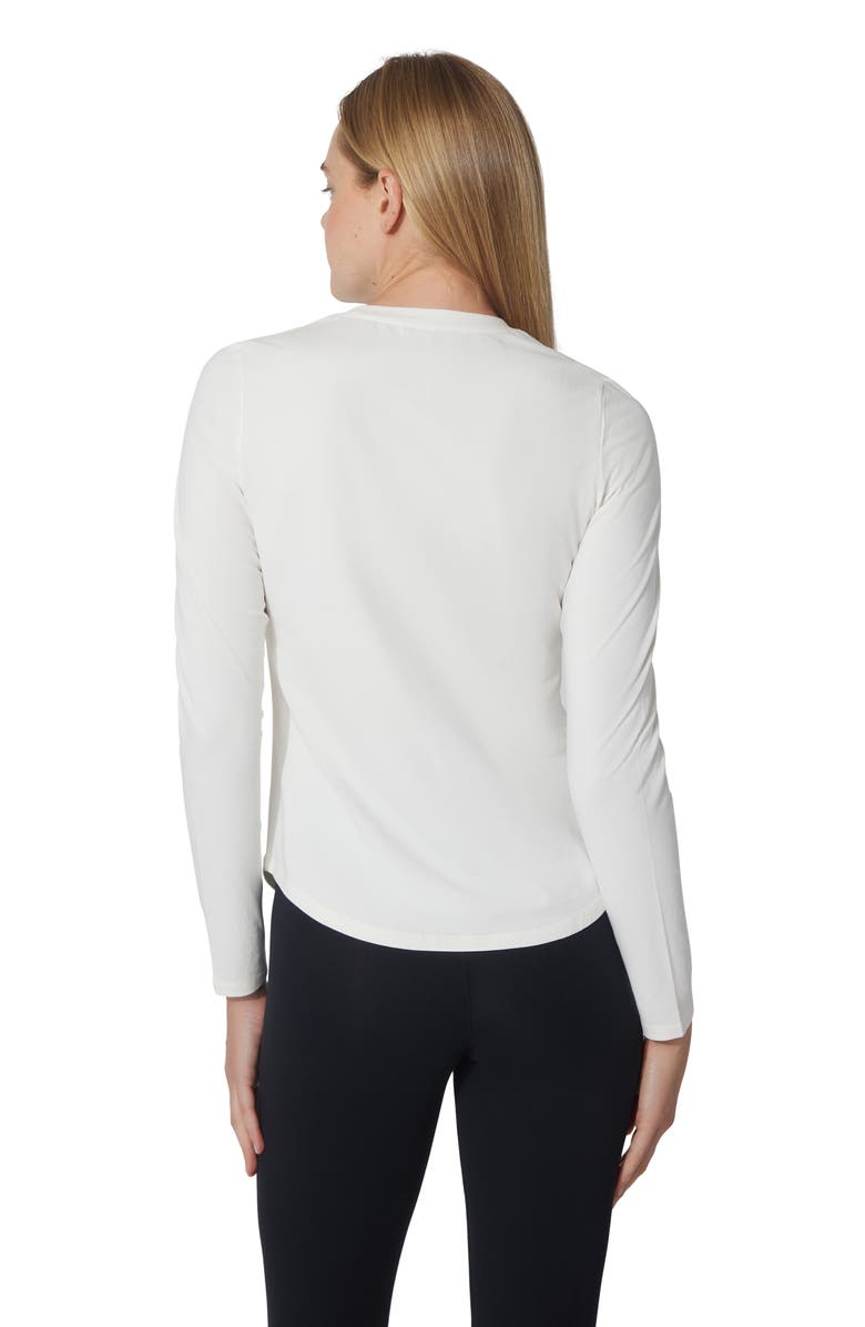 YOGALICIOUS 2-Pack Elan Cotton Jersey Crewneck Top, Alternate, color, Black/ White Dove