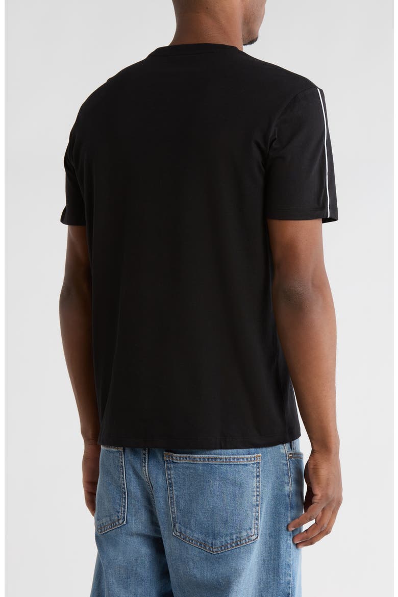 Logo Piped Sleeve Cotton Graphic T-Shirt, Alternate, color, BLACK