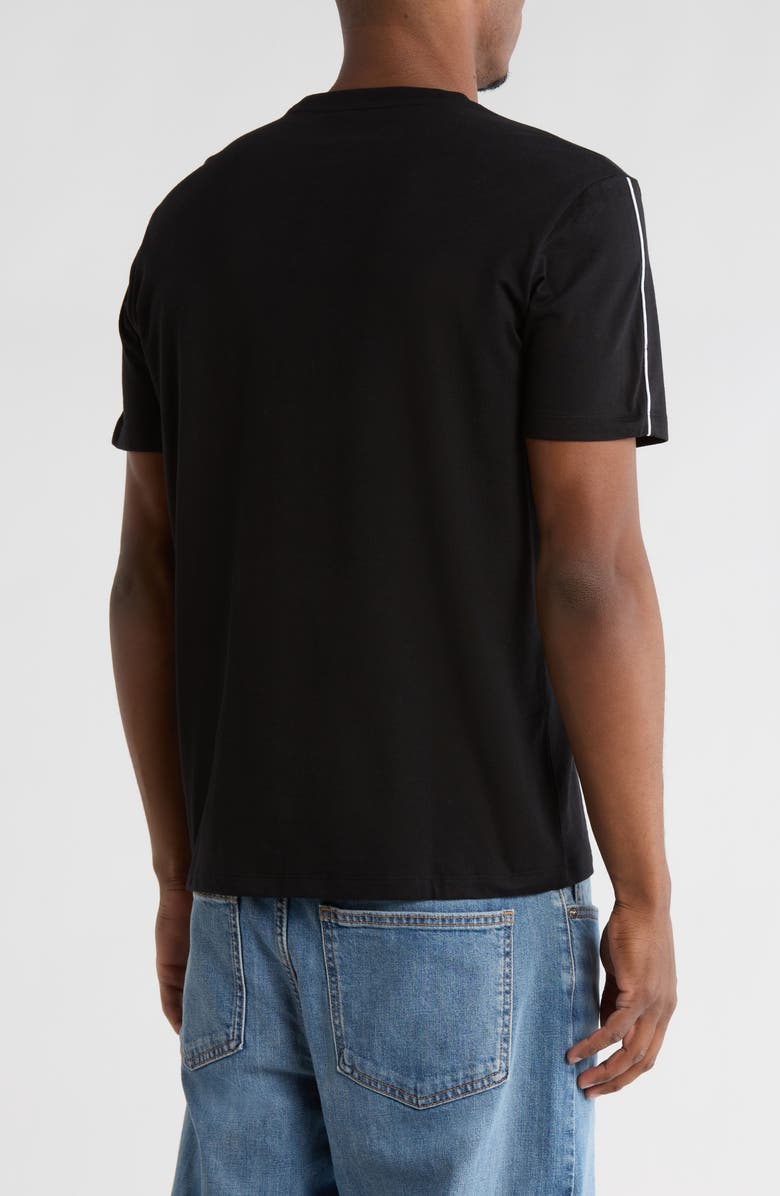 Calvin Klein Logo Piped Sleeve Cotton Graphic T-Shirt, Alternate, color, Black