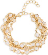 SAACHI Crystal Layered Chain Bracelet