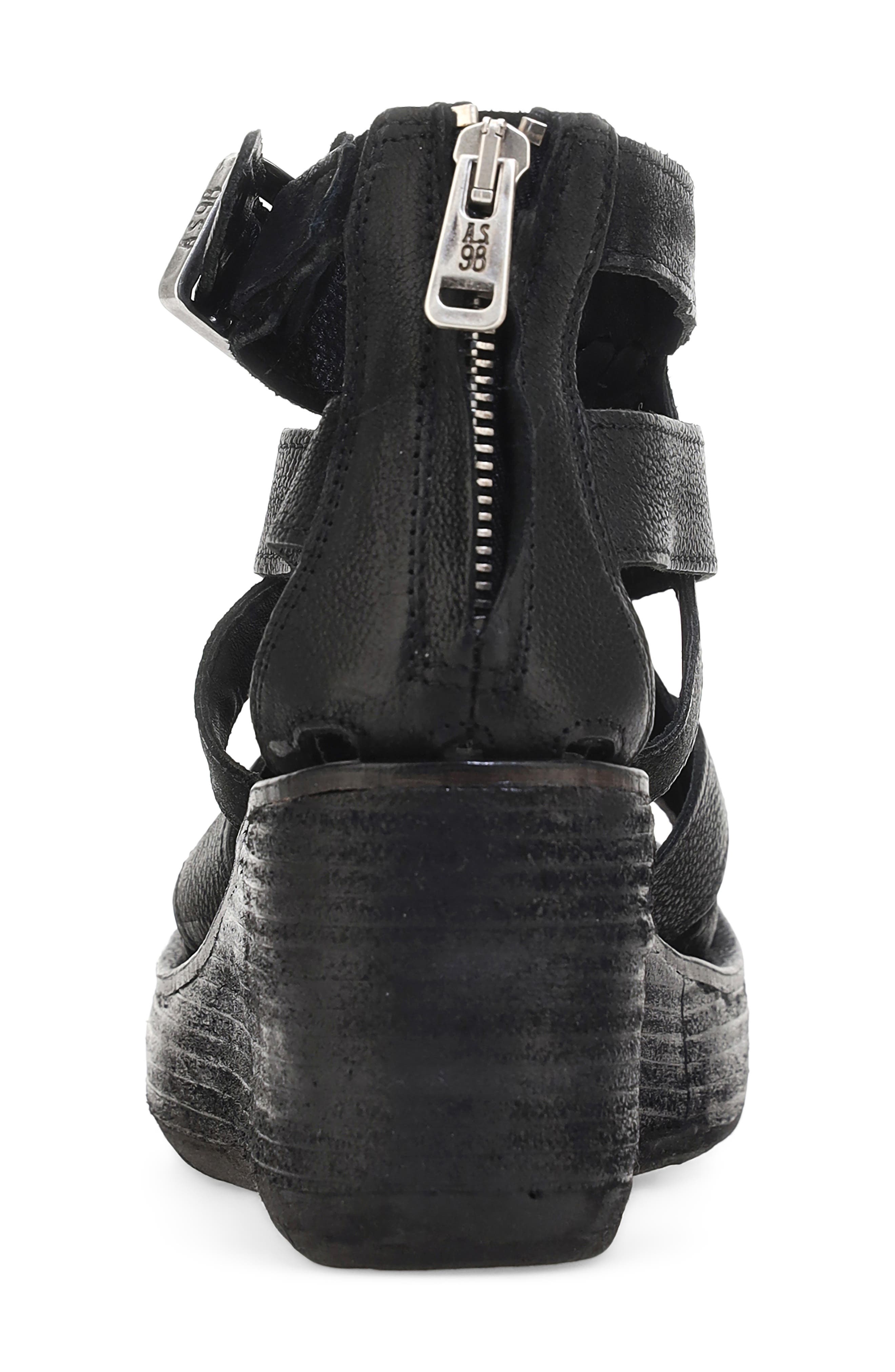 A.S.98 Norman Platform Wedge Sandal, Alternate, color, Black