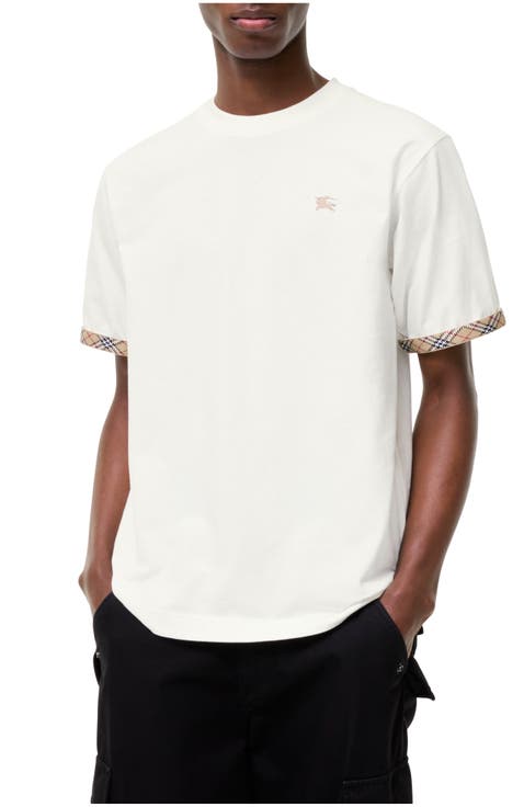 Check Trim Cotton T-shirt