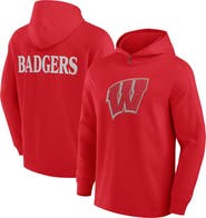 FANATICS Men's Fanatics Red Wisconsin Badgers Blaze Tri-Blend Pullover Hoodie