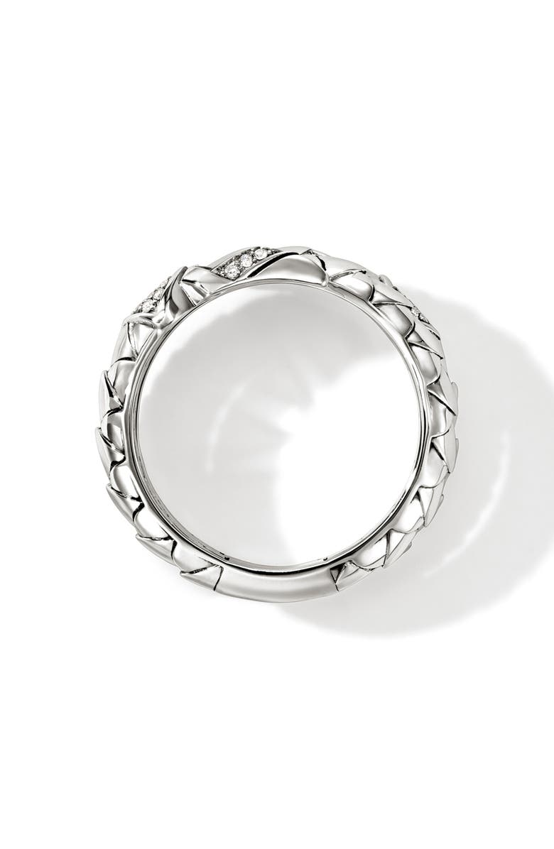 John Hardy Naga Sterling Silver & Diamond Coil Ring, Alternate, color, Silver