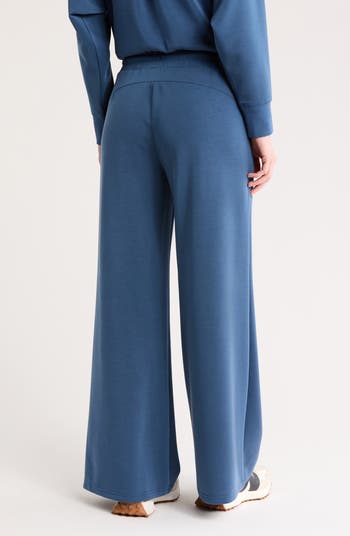 Sandwash Scuba Knit Wide Leg Pants