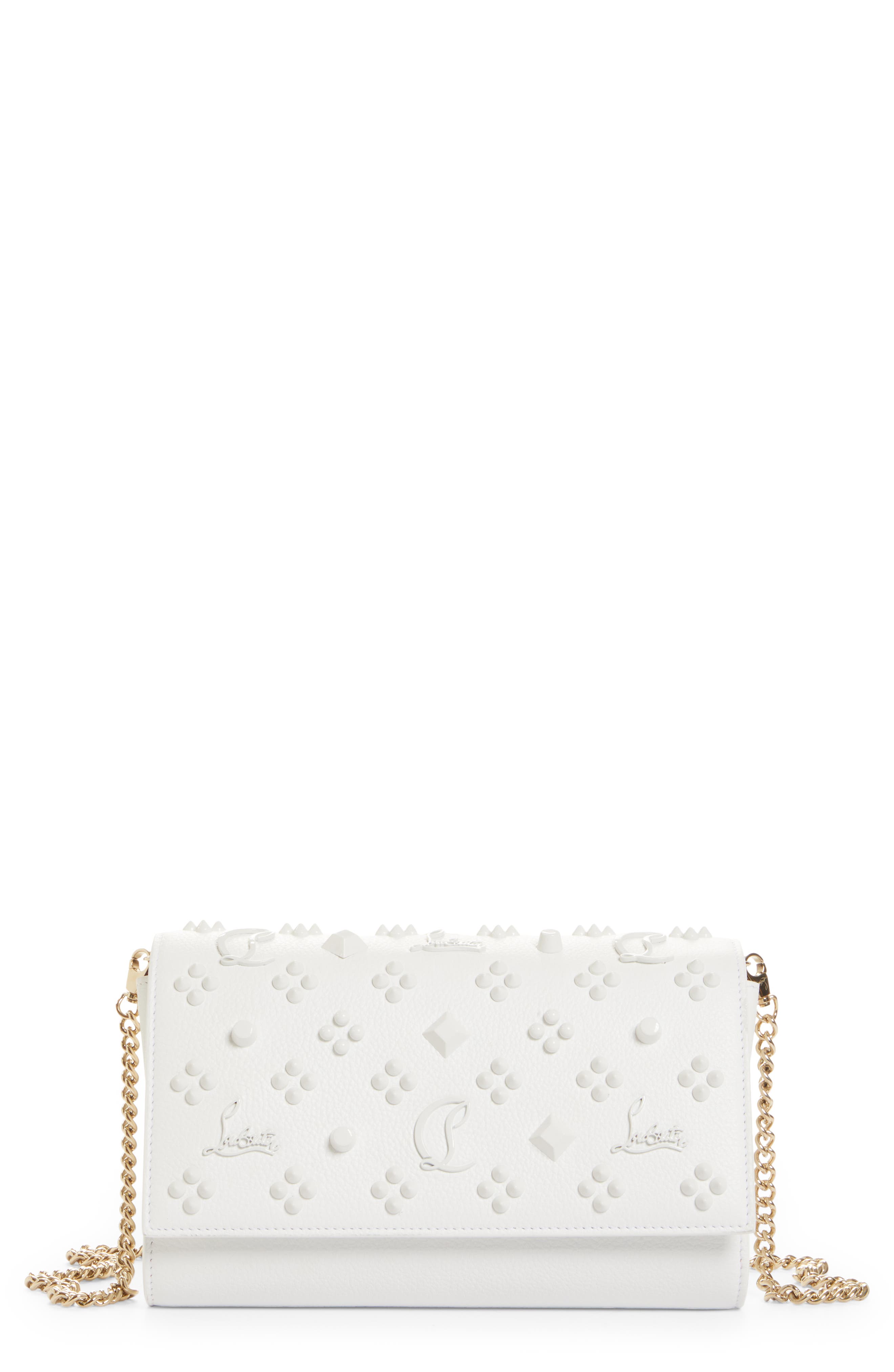Paloma Empire Calfskin Clutch, Main, color, BIANCO/ BIANCO