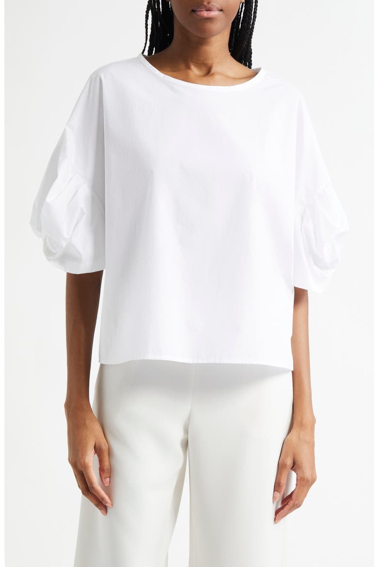 Cotton Poplin Pullover Top, Main, color, SOLID WHITE