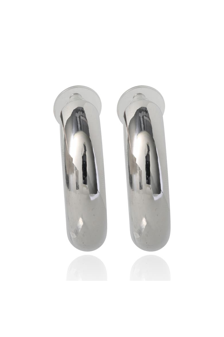 Chunky Silver-Tone Hoop Earrings, Alternate, color, Silver