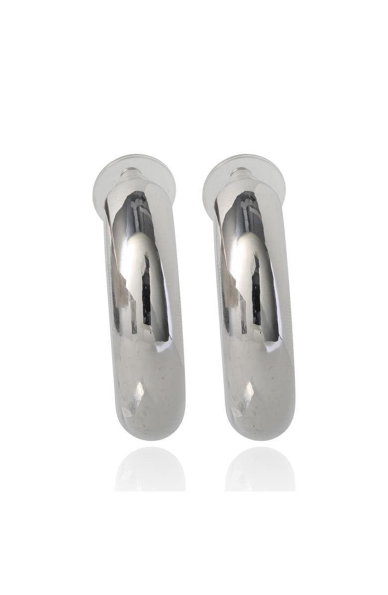 BCBG Generation Chunky Silver-Tone Hoop Earrings, Alternate, color, Silver