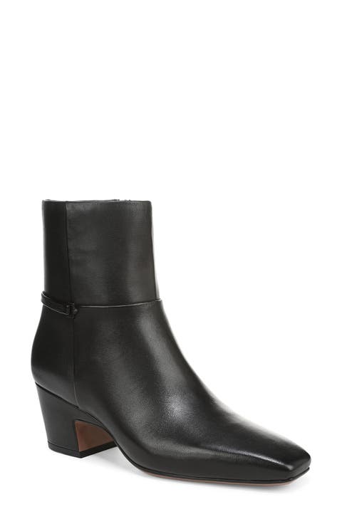 ブーツその他 SANTONI Woman Heeled booties Black WTAE70513HK2TLGA N01 Women's black leather mid-heel ankle boot | Santoni Shoes
