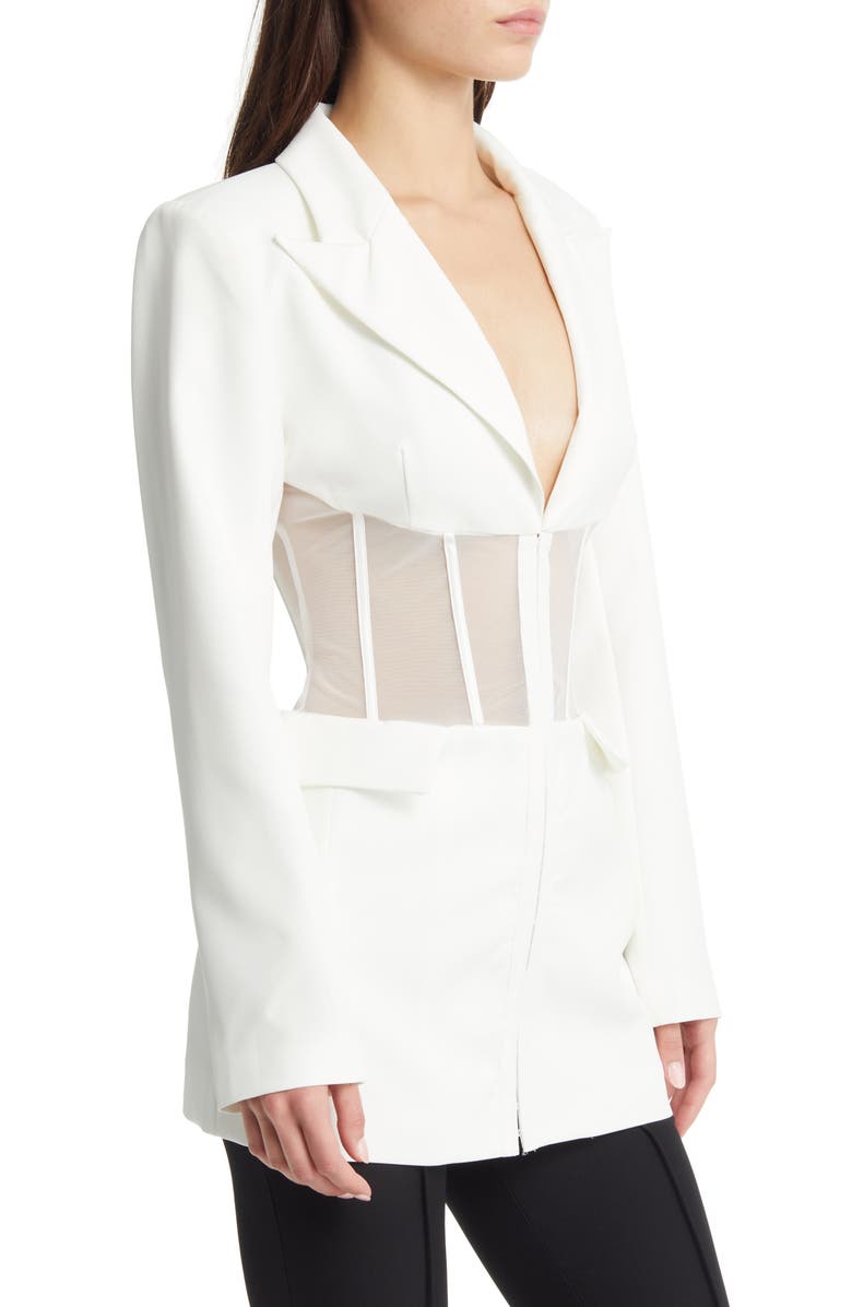 AZALEA WANG Sheer Detail Blazer, Alternate, color, 