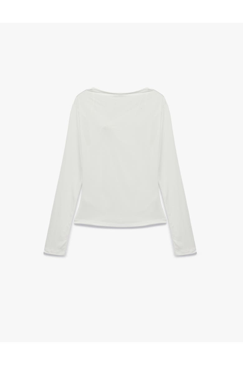Draped Long Sleeve V-Neck Top, Alternate, color, ECRU