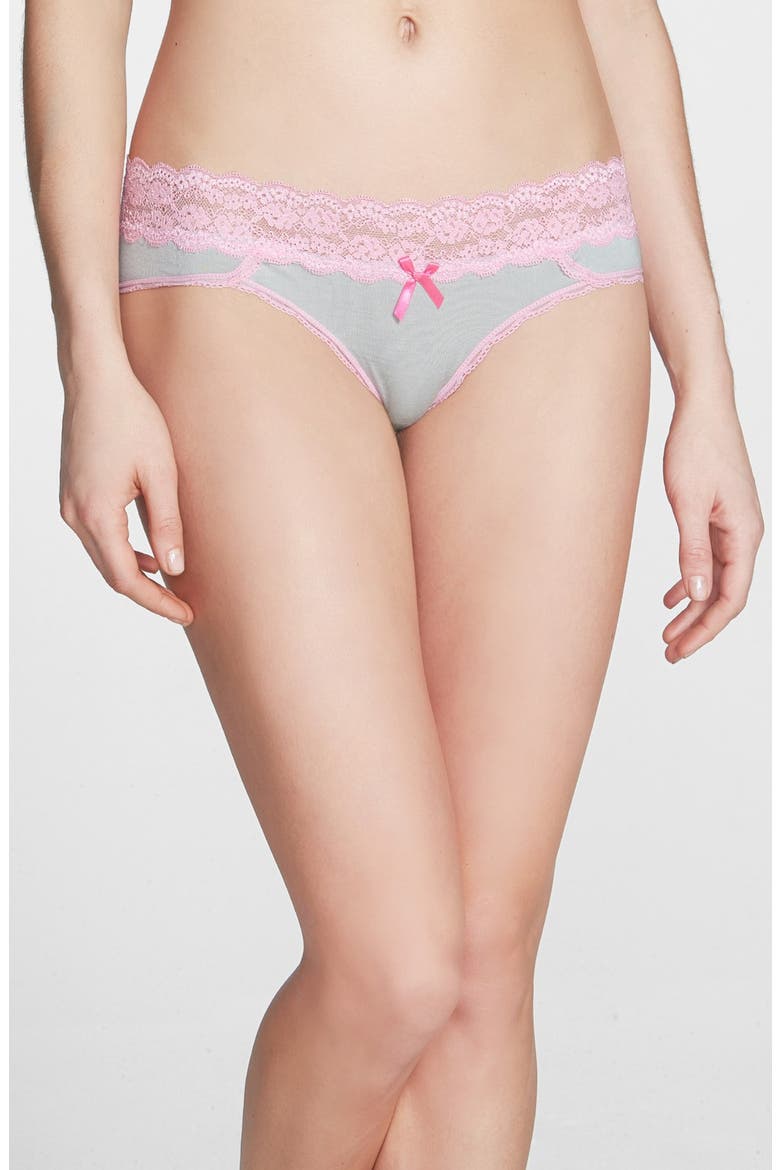 Intimates Ahna Hipster Panties, Main, color, Z/DNU SILVER SPOON/ PINK TEA