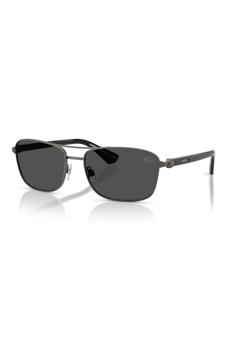 60mm Rectangular Sunglasses, Alternate, color, MATTE GREY