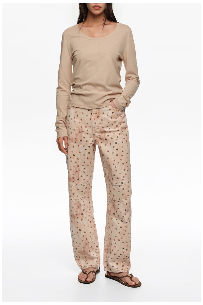 BARREL - Dots Denim Trousers, Main, color, WATERCOLOR DOTS
