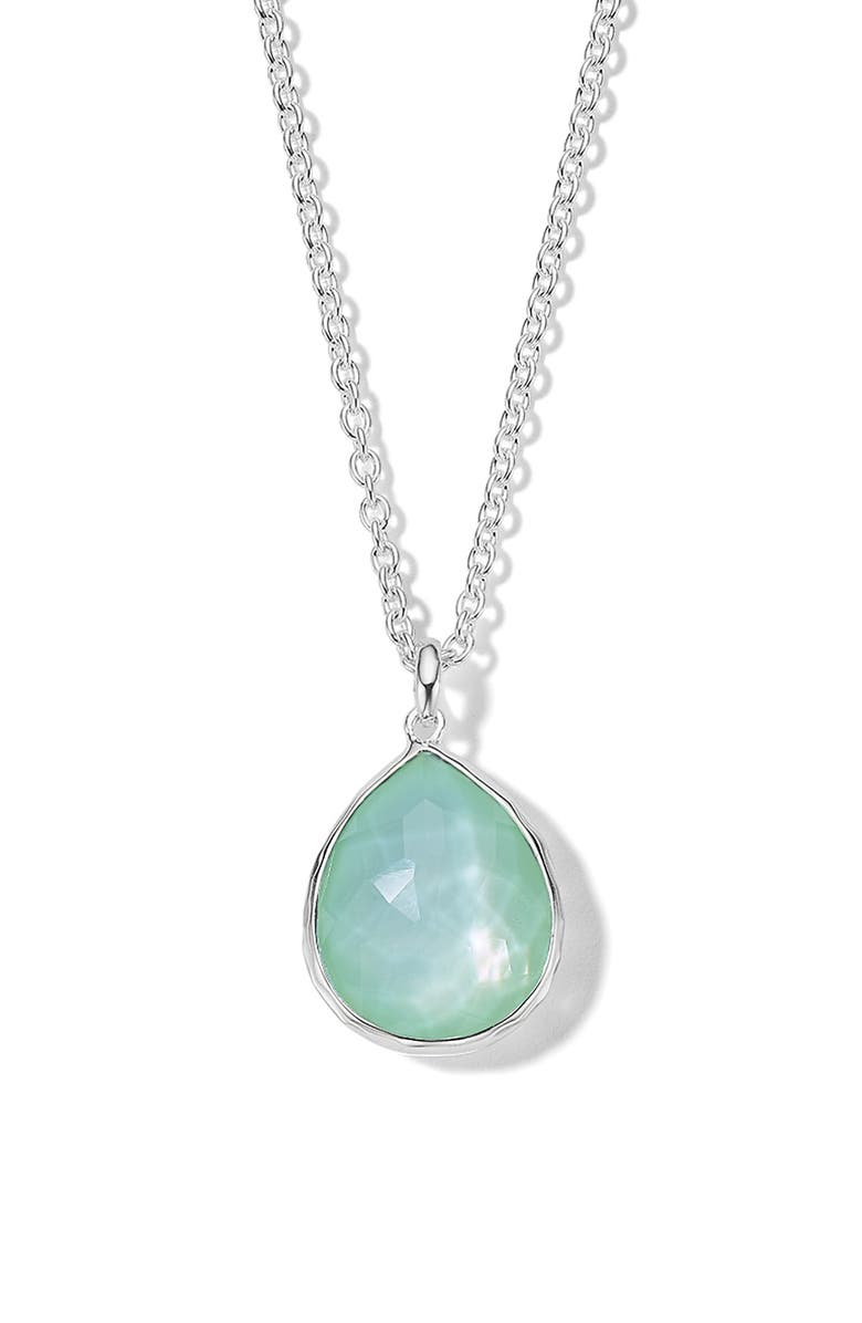 Ippolita Wonderland Large Rock Crystal & Mother-of-Pearl Teardrop Pendant Necklace, Main, color,