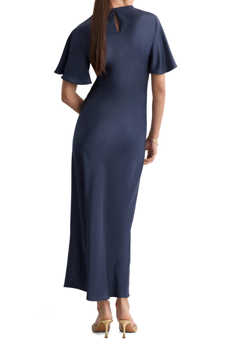 MANGO Satin Draped Neck Maxi Dress, Alternate, color, 