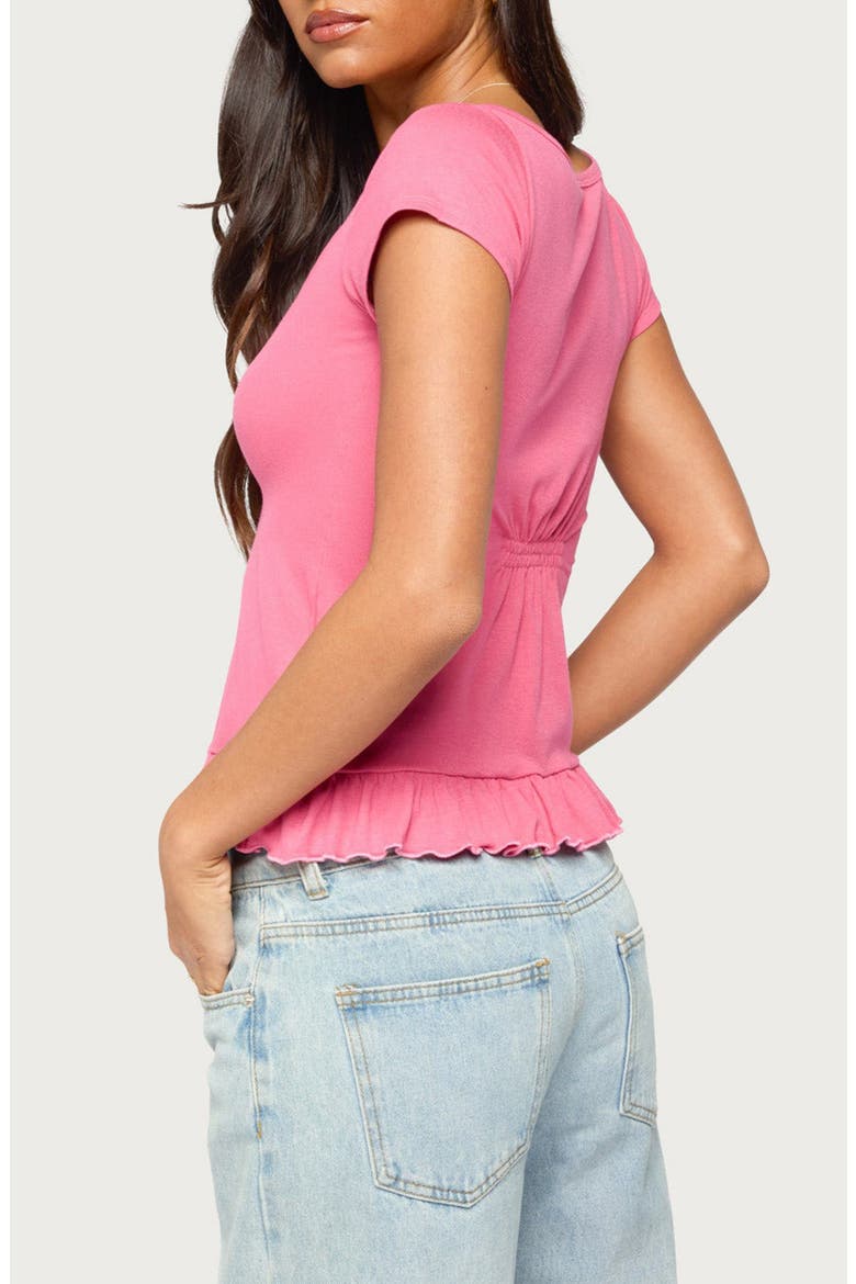 Liliannah Ruffle Babydoll Top, Alternate, color, FUCHSIA