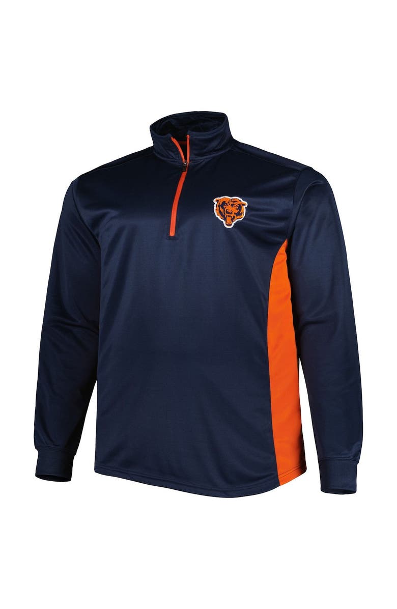 PROFILE Men's Navy Chicago Bears Big & Tall Quarter-Zip Top, Alternate, color,