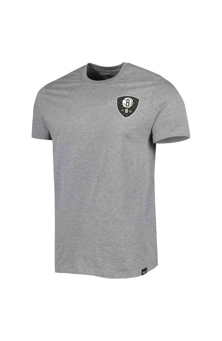 '47 Men's '47 Heather Gray Brooklyn Nets 10th Anniversary Backer T-Shirt, Alternate, color, Heather Gray