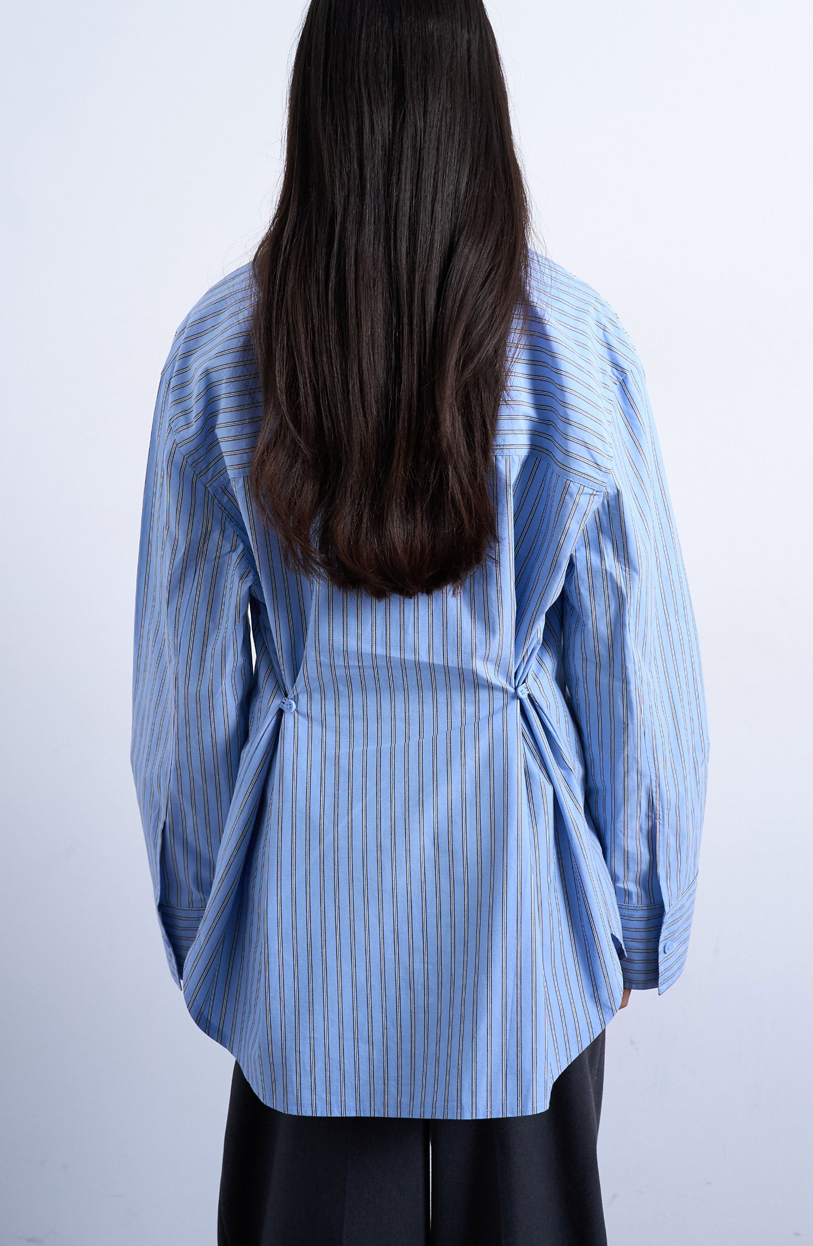 Darted Cuff Oversize Button-Up Shirt - image 2