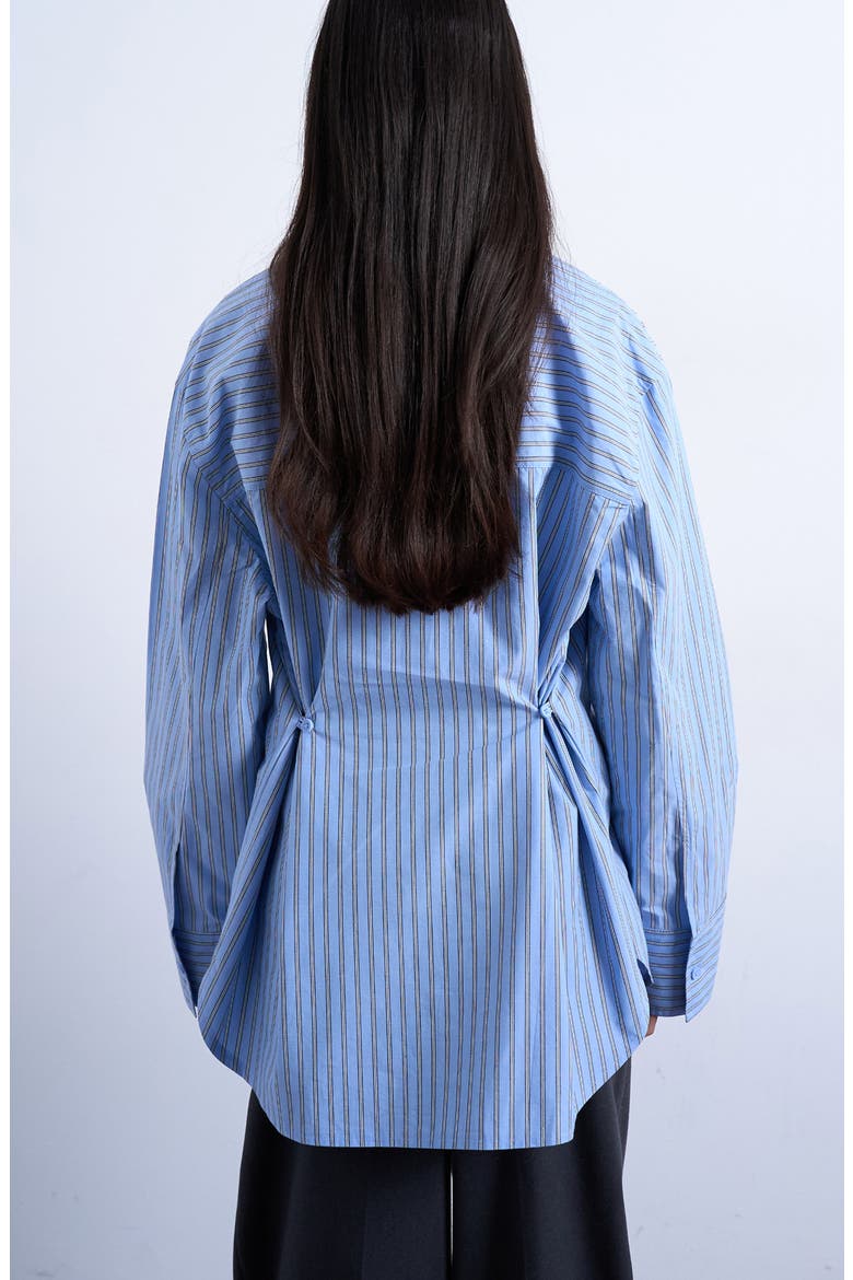 Darted Cuff Oversize Button-Up Shirt, Alternate, color, MEDIUM BLUE