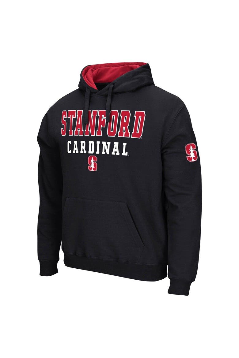 Men's Colosseum Black Stanford Cardinal Sunrise Pullover Hoodie, Alternate, color, Black