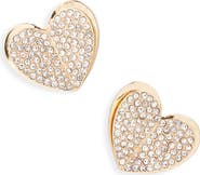 BaubleBar Statement Pavé Crystal Heart Stud Earrings