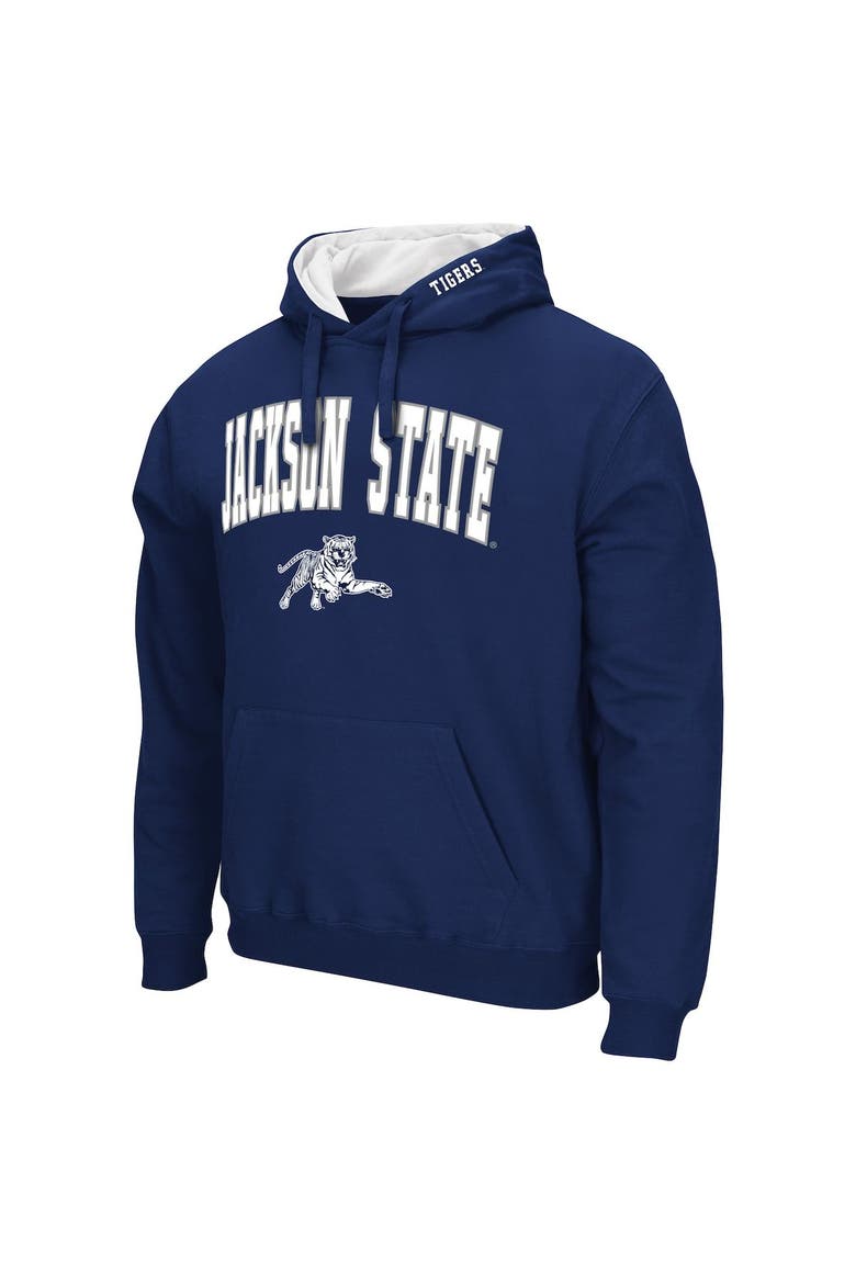 Men's Colosseum Navy Jackson State Tigers Arch & Logo 3.0 Pullover Hoodie, Alternate, color, Navy