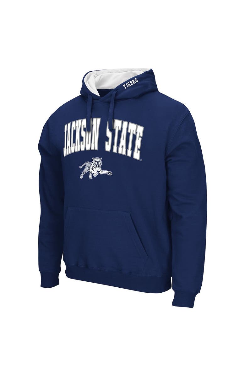 COLOSSEUM Men's Colosseum Navy Jackson State Tigers Arch & Logo 3.0 Pullover Hoodie, Alternate, color, Navy