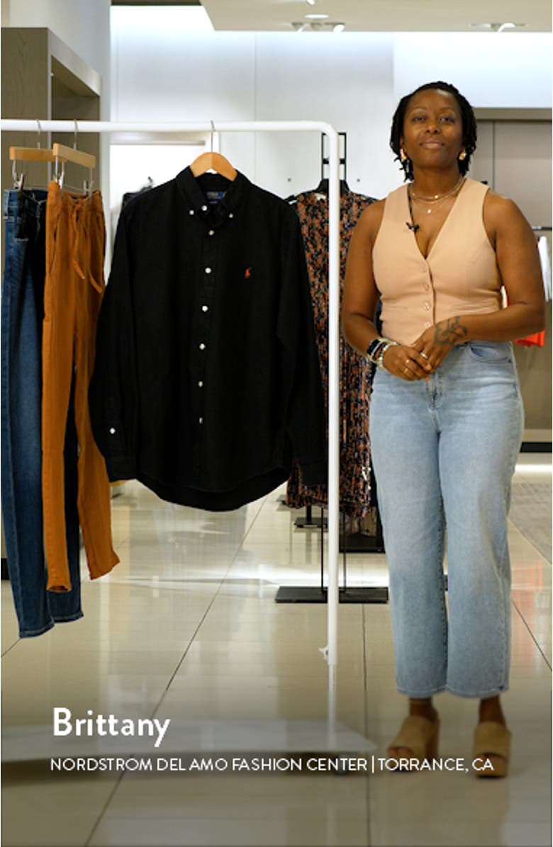 Classic Fit Garment-Dyed Long Sleeve Oxford Shirt, sales video thumbnail