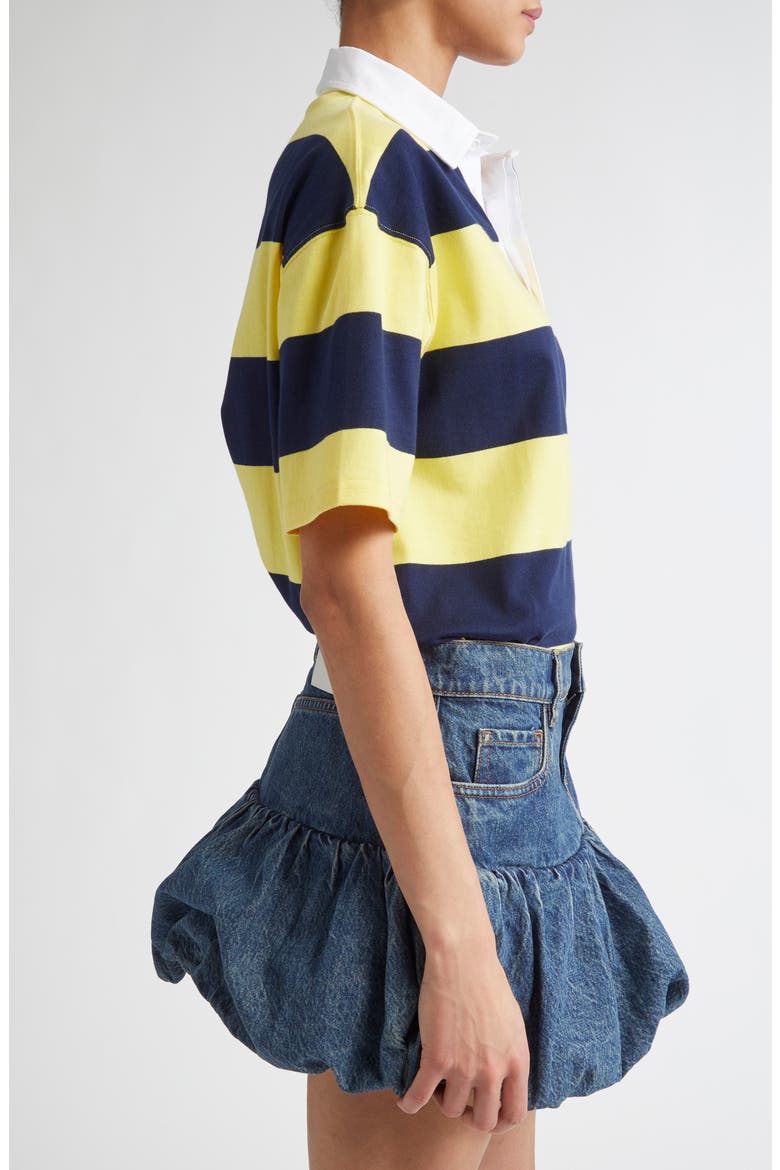 Stripe Cotton Polo, Alternate, color, YELLOW-BLUE
