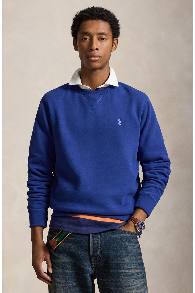 Crewneck Fleece Sweatshirt, Alternate, color, BLUE