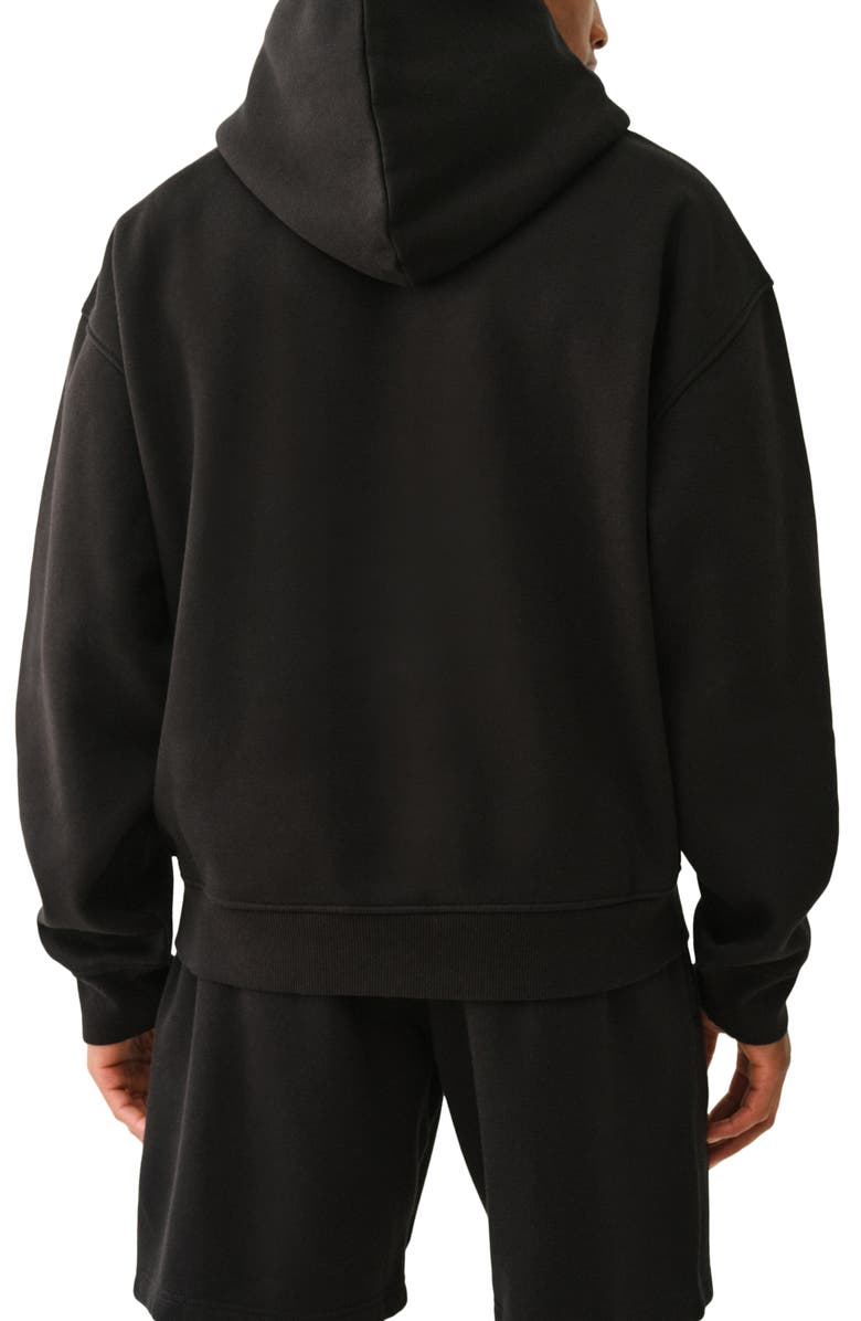 True Religion Embroidered Logo Cotton Blend Crop Hoodie, Alternate, color, Jet Black