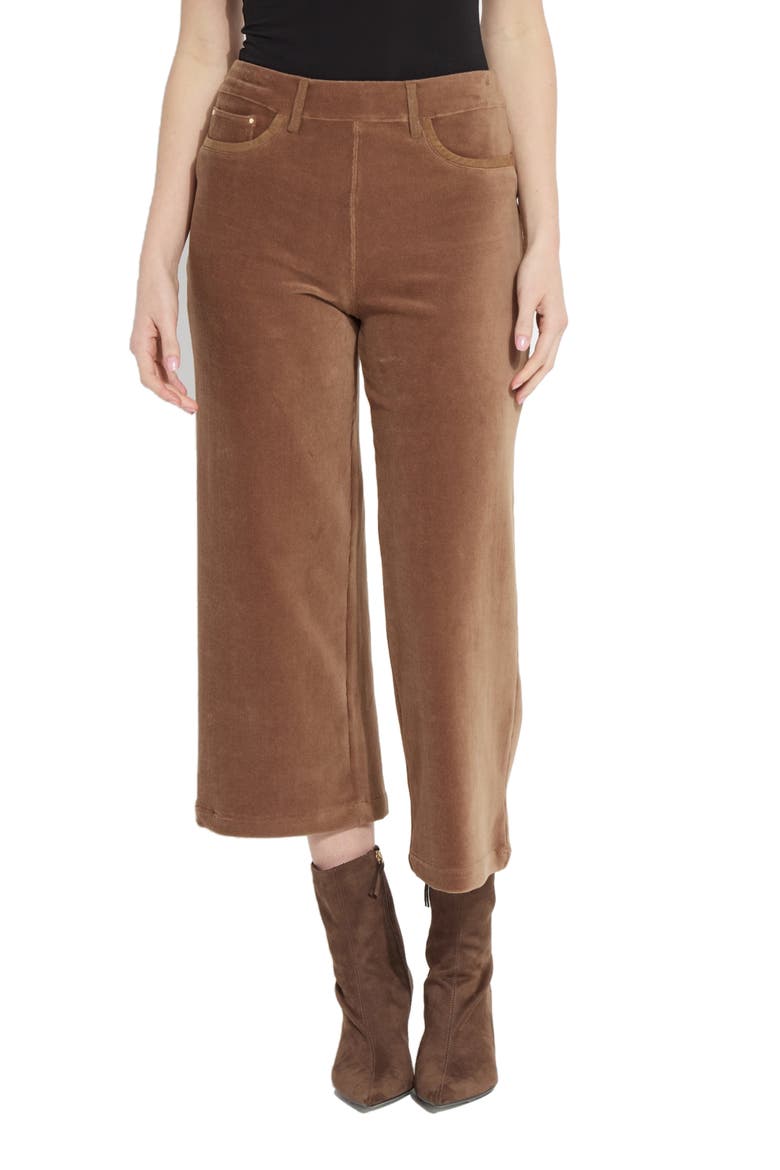Tilda Stretch Corduroy Wide Leg Crop Pants, Main, color, ANTIQUE TOFFEE