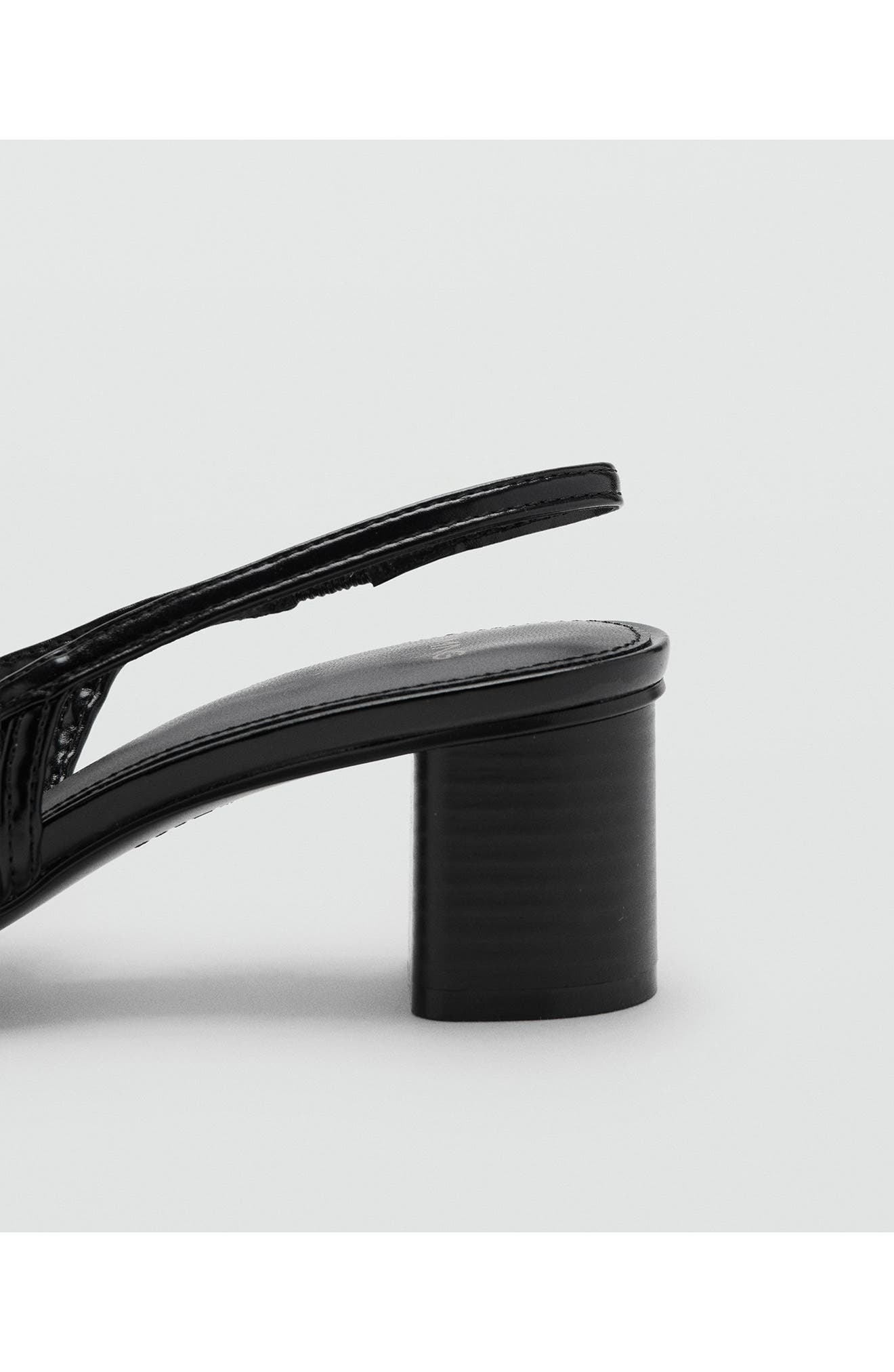 MANGO Braided Slingback Pump, Alternate, color, Black