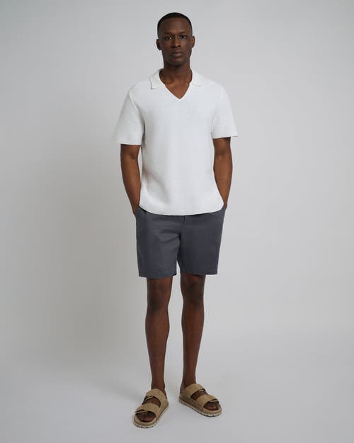 Onia Cotton Crochet Johnny Collar Polo In White