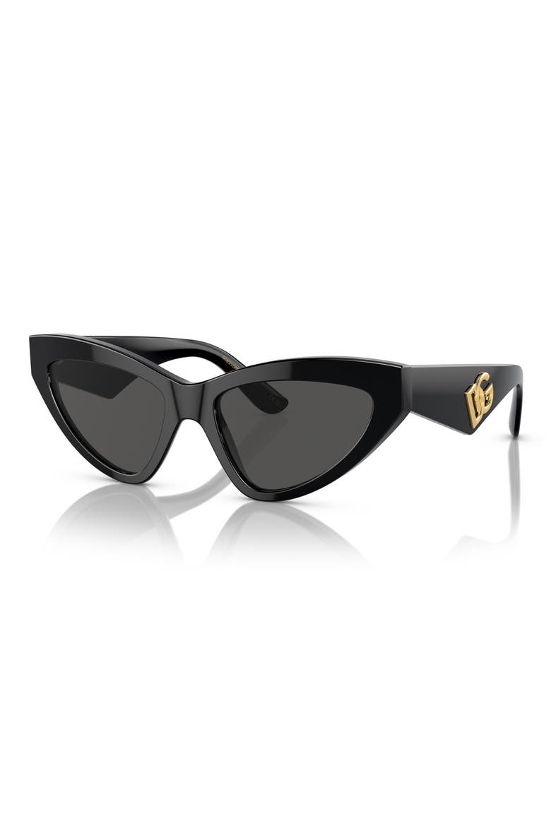55mm Cat Eye Sunglasses, Alternate, color, BLACK
