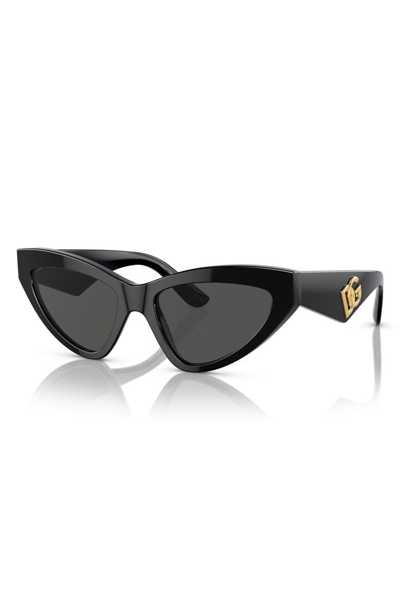 Dolce&Gabbana 55mm Cat Eye Sunglasses, Alternate, color, Black