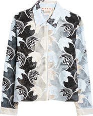 Marni Floral Embroidered Cotton Blend Shirt