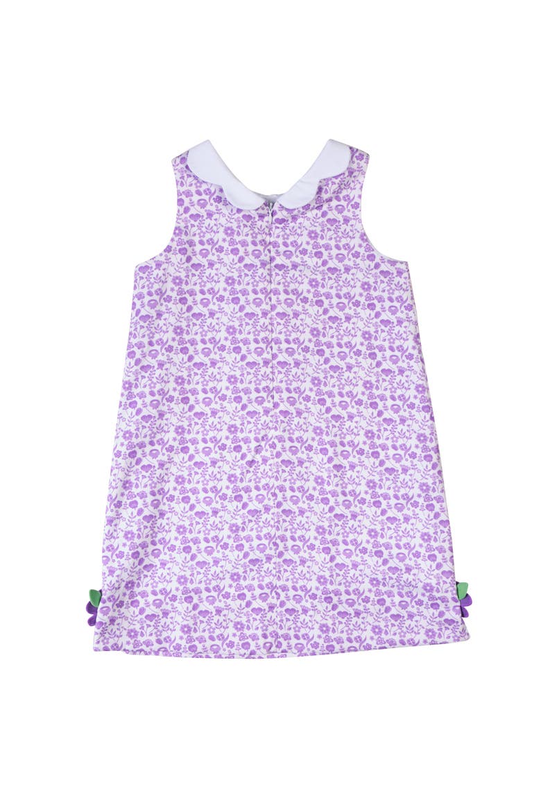 Printed Pique Dress with Flowers, Alternate, color, Lavender/White