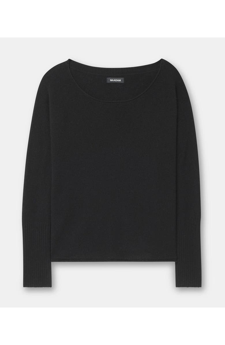 NAADAM Lightweight Cashmere Boatneck Sweater, Alternate, color, Black