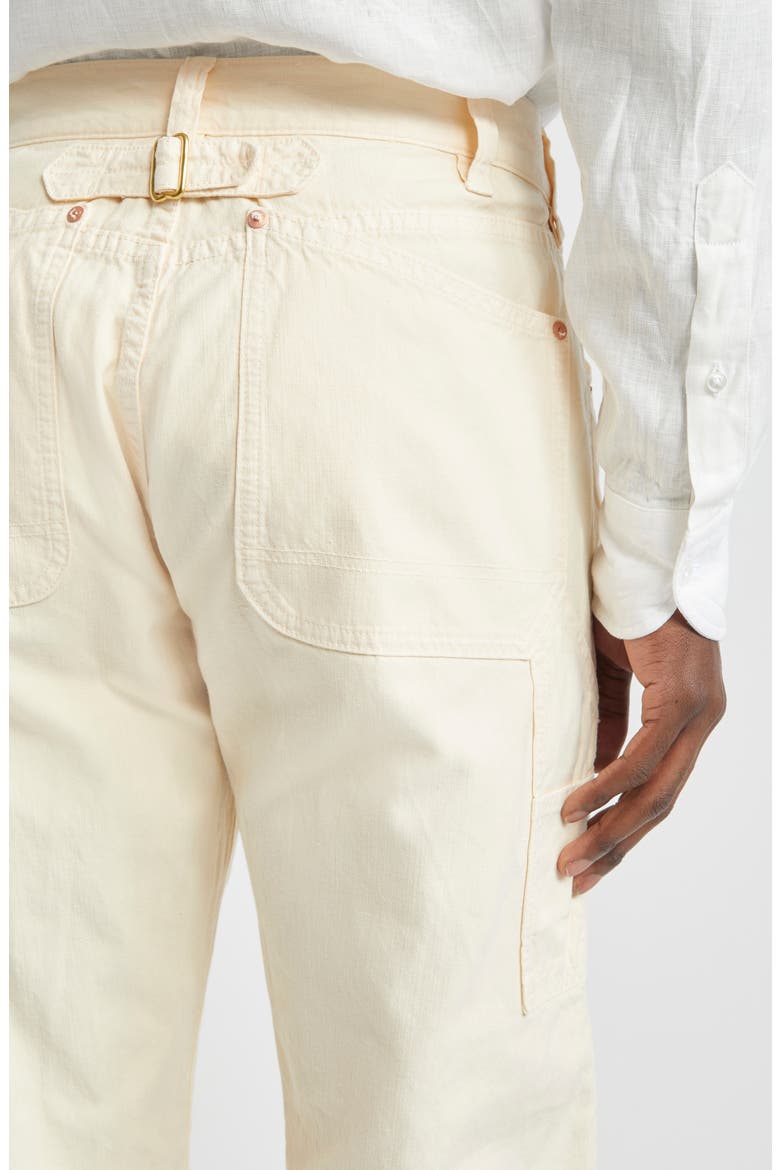 Cotton & Linen Canvas Carpenter Pants, Alternate, color, ECRU