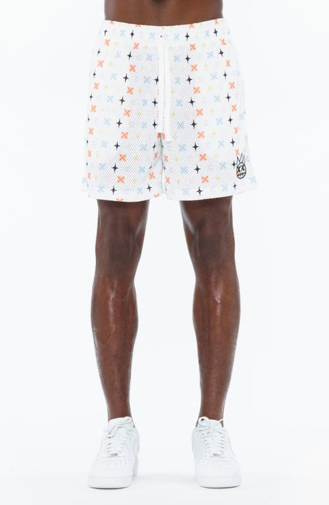 Geo Print Mesh Shorts