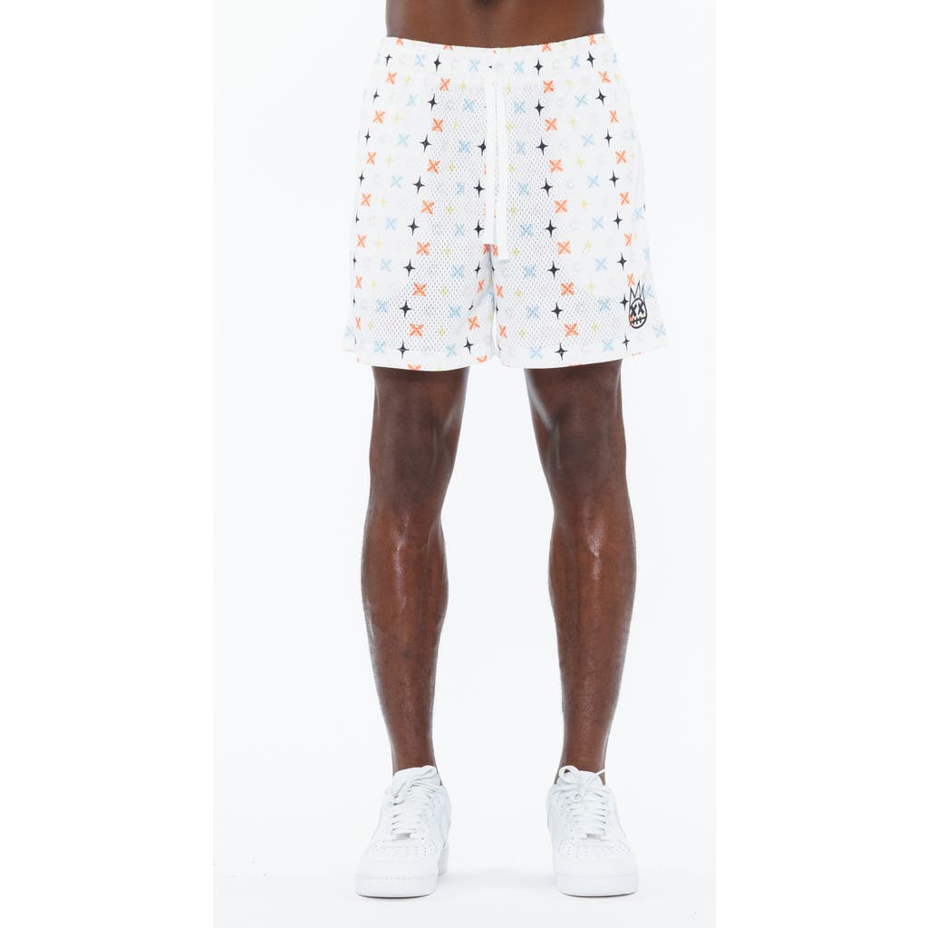 Cult Of Individuality Geo Print Mesh Shorts In Cult Repeat Patt Whi