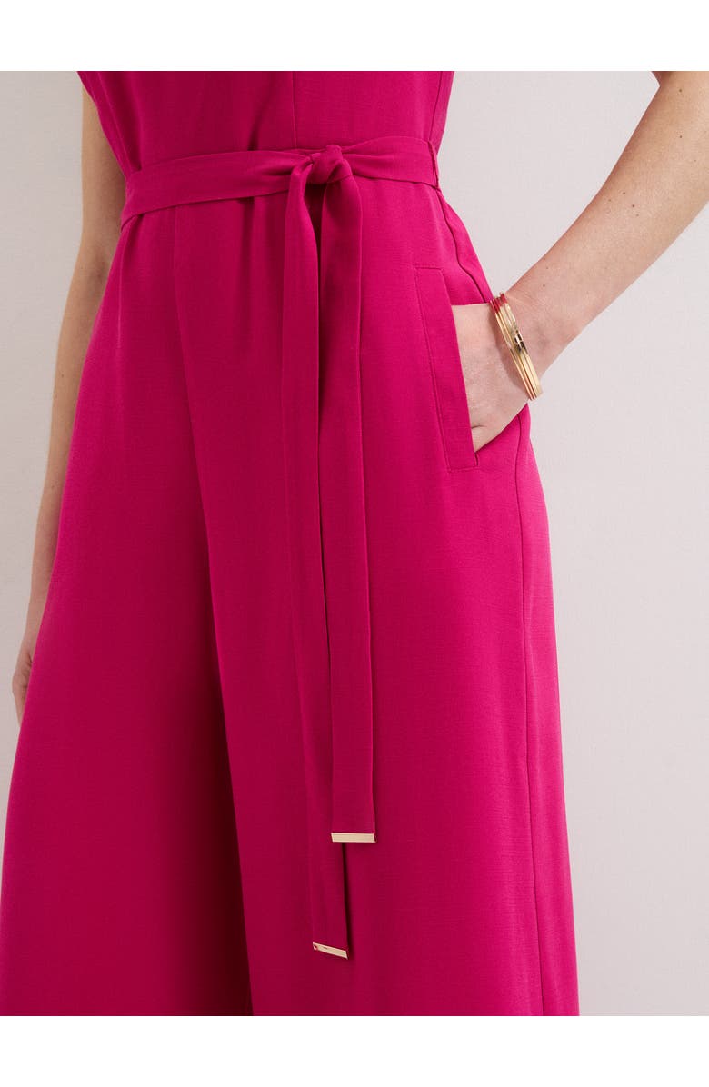 Phase Eight Marta Belted Jumpsuit, Alternate, color, Fuchsia