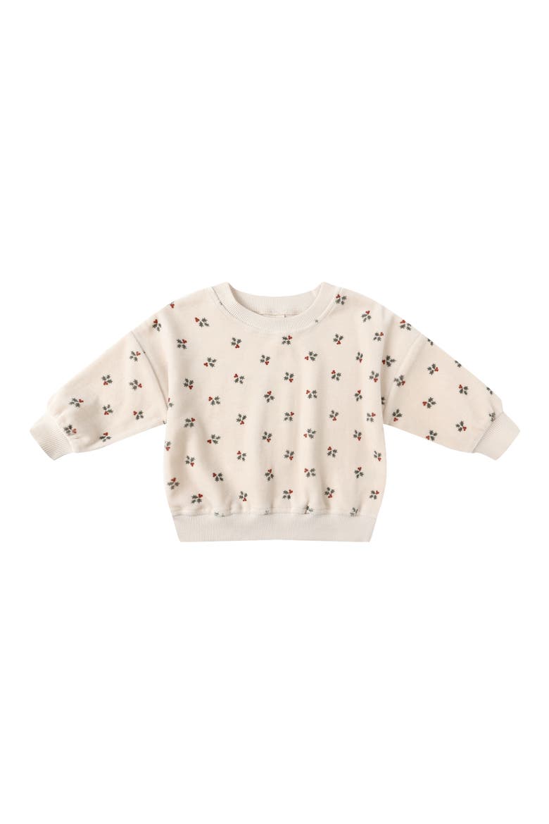 Kids' Velour Relaxed Sweatshirt, Main, color, HOLLY BERRY